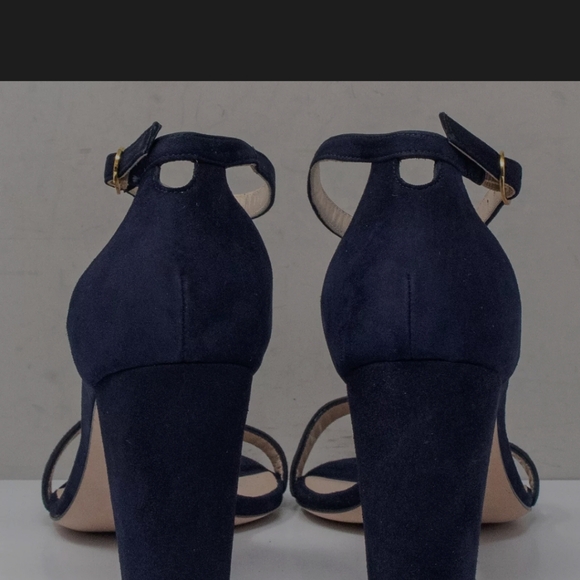Stuart Weitzman Nearlynude Ankle Strap Sandal Heel Nice Aqua Blue Suede - Picture 9 of 12